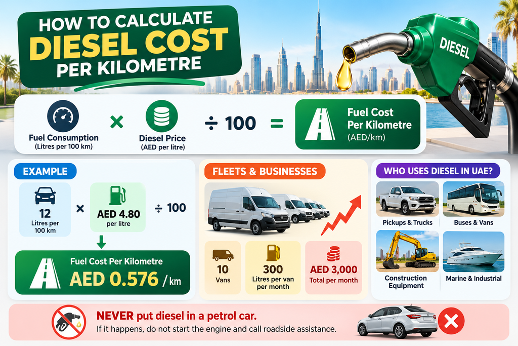 How to Calculate Diesel Cost Per Kilometre in UAE